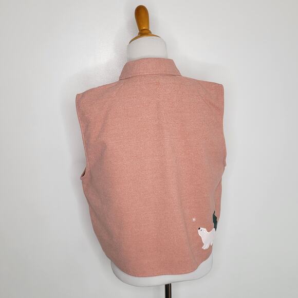 Vintage Christopher & Banks Winter Vest Polar Bear Igloo Applique Women Large - Picture 4 of 11